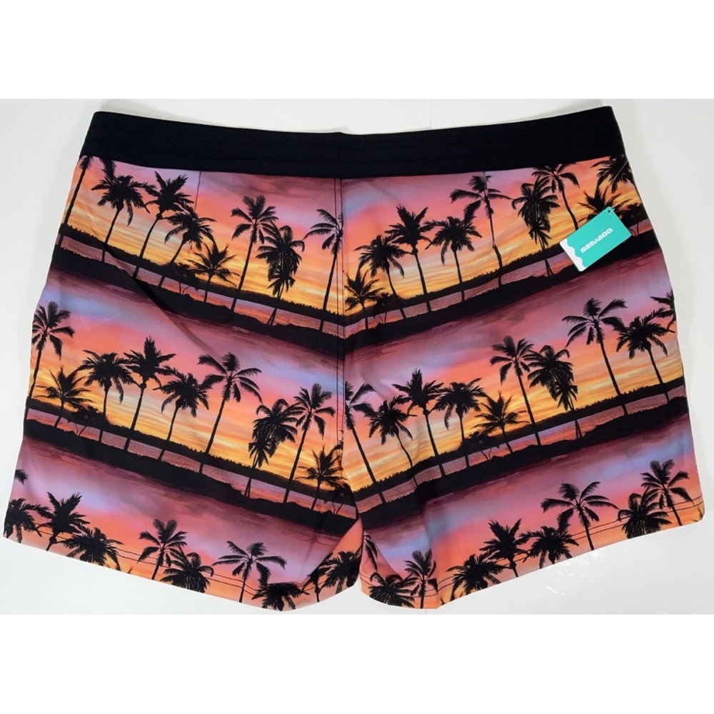NWT Women’s Sea-Doo Classic 6” Boardshorts - Sunset Palm Trees Med - Picture 3 of 14
